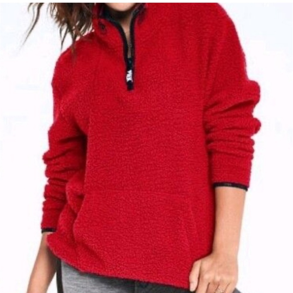 Victoria's Secret Red Sherpa Sweater